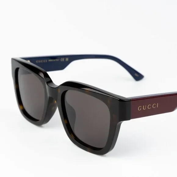 NEW Gucci GG1670SK 002 Havana Blue Grey Unisex Square Sunglasses GG 1670SK